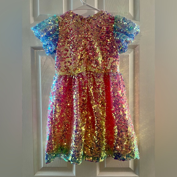Lola + The Boys Rainbow Ombre Sequin Dress Size 6 - Picture 4 of 4
